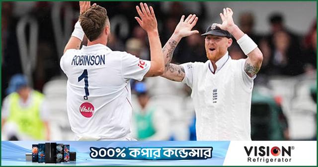 রবিনসনের জোড়া আঘাতের পর লর্ডসে বৃষ্টির দাপট