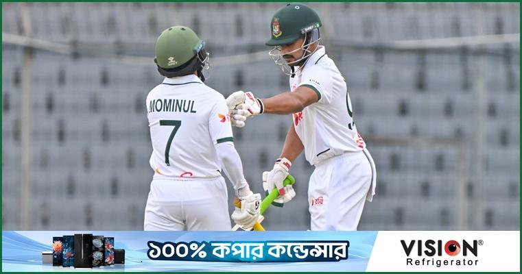 আবারও ত্রাতা শান্ত-মুমিনুল, লিড বাড়াচ্ছে বাংলাদেশ