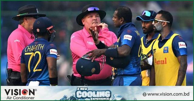 ‘টাইমড আউটের’ ব্যাপারে ম্যাথিউসকে সতর্ক করেছিলেন আম্পায়ার